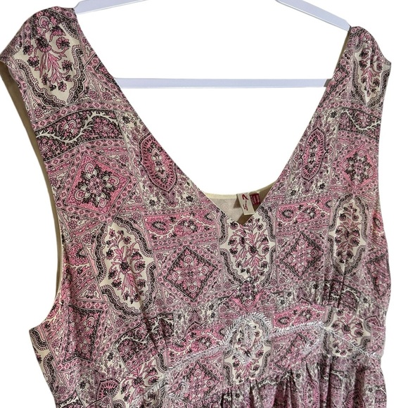 Seven7 Women’s 100% Silk Tunic Blouse | Geometric Print With Beaded Detail | XXL - Picture 2 of 6